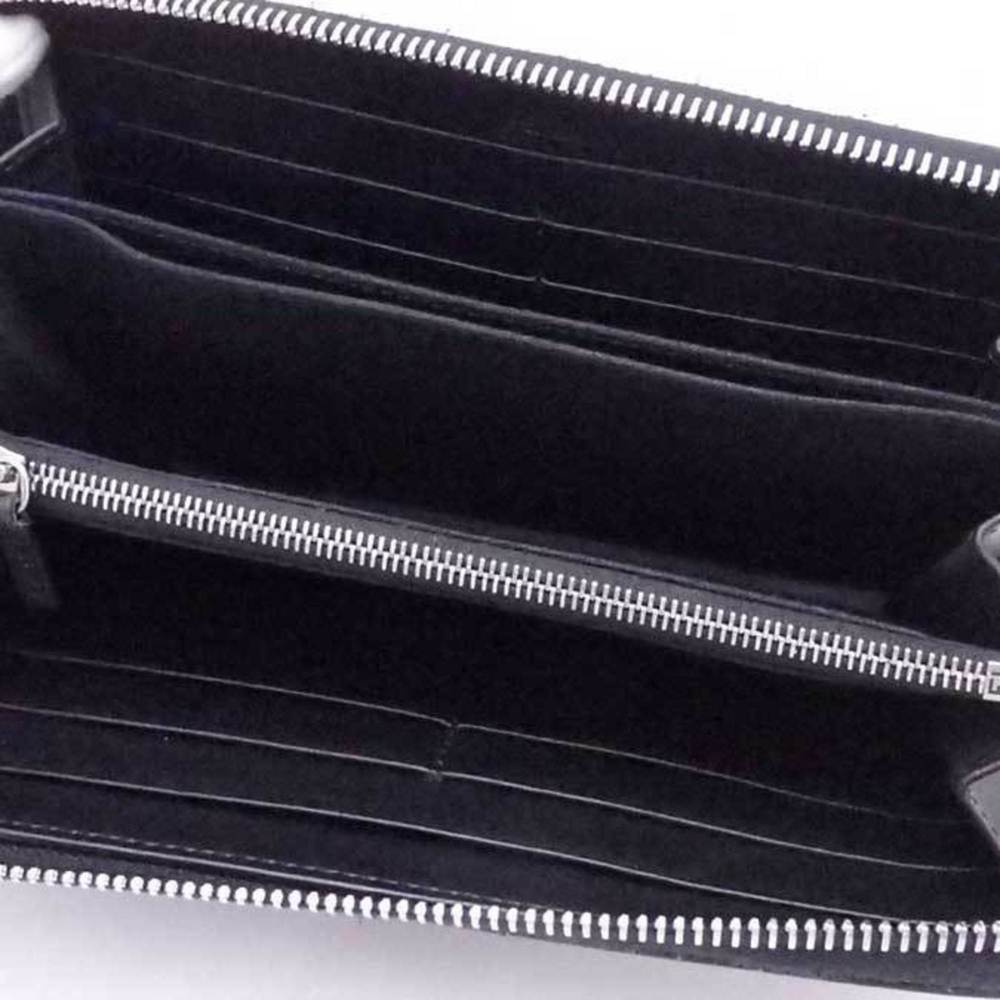Fendi FENDI Round Zipper Long Wallet Leather Black x Multicolor Silver Women'... - Picture 3 of 5